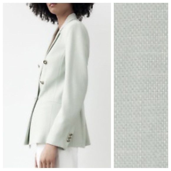 NWT. Zara Light Green Double Breasted Blazer. Size S. - Picture 3 of 13